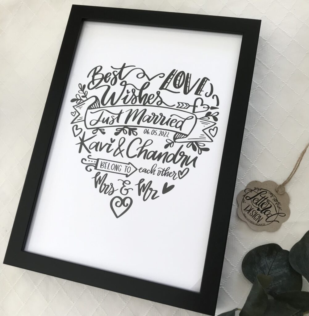 Herz Design zur Hochzeit/ Just Married – Lettered Design
